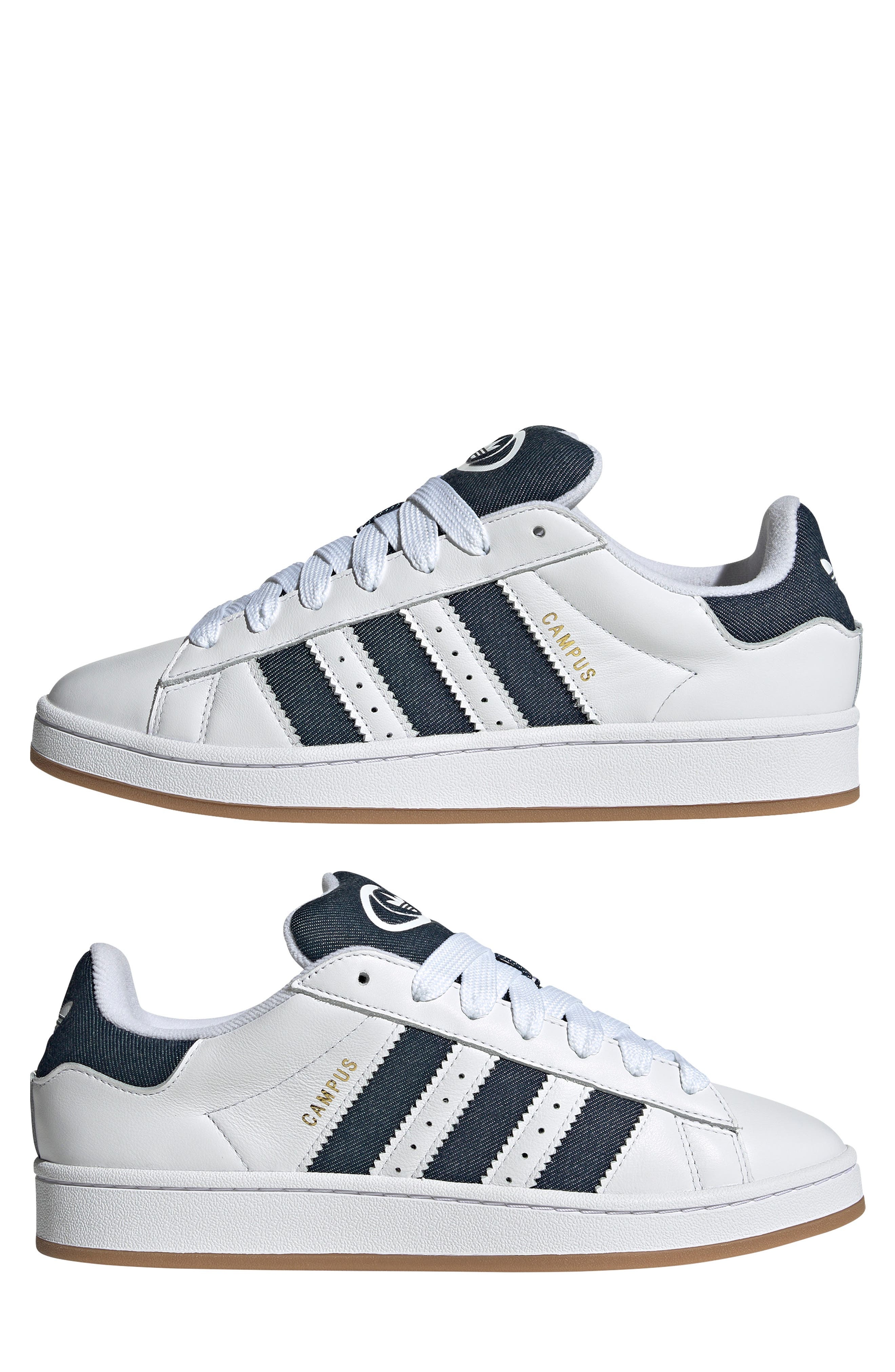 adidas Campus 00s Sneaker in White/Indigo/Gold Metallic at Nordstrom - 7