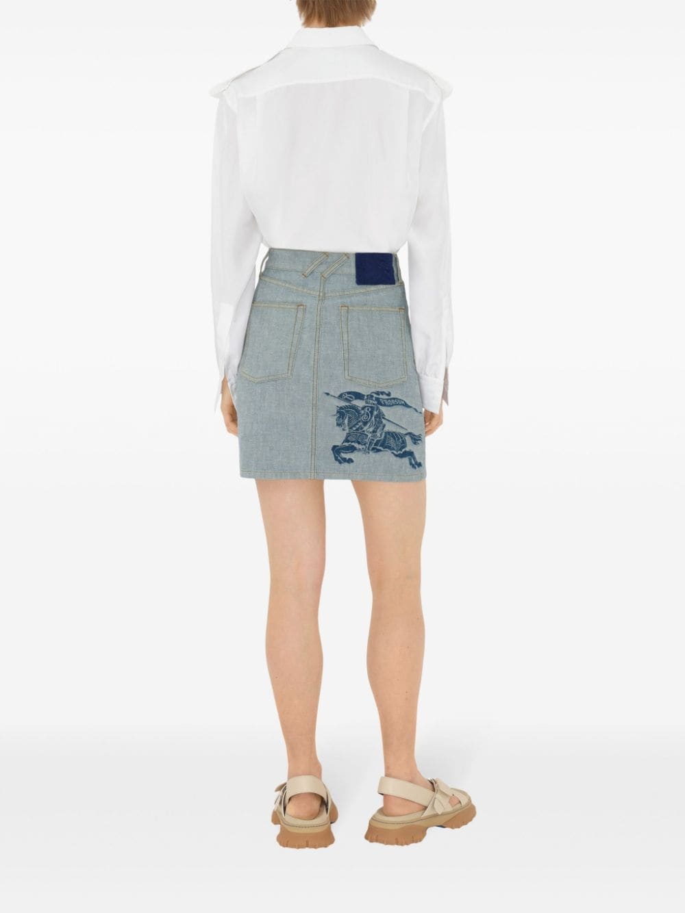 EKD-jacquard denim skirt - 4