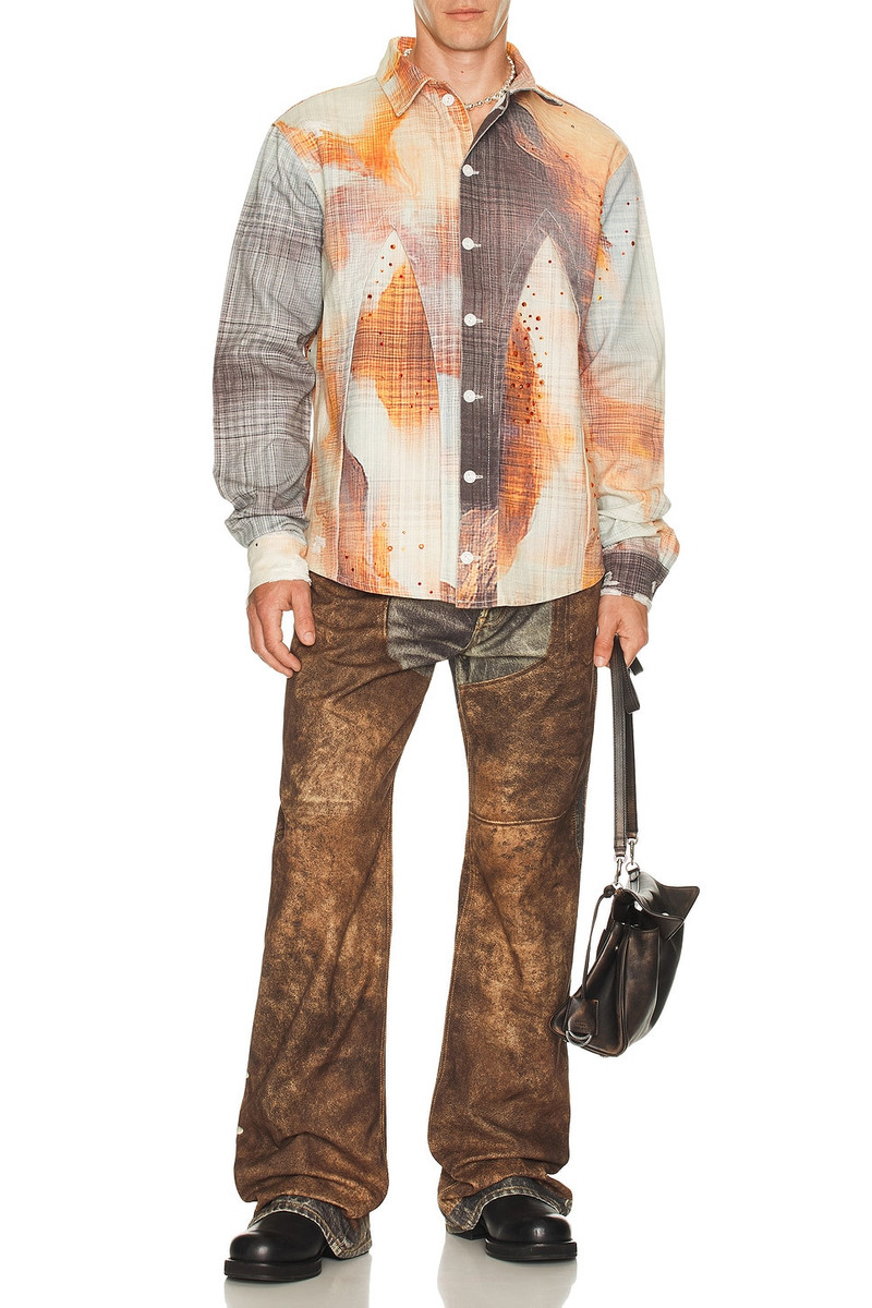 WHO DECIDES WAR Hollow Glass Sunfire Button Up Shirt outlook