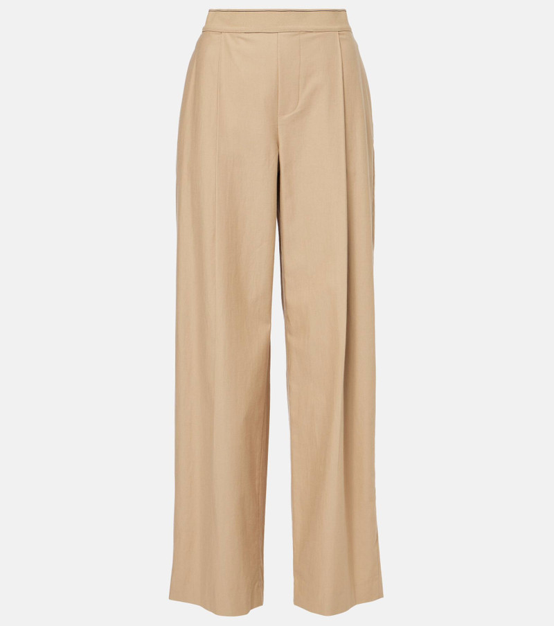 Cotton and wool wide-leg pants - 1