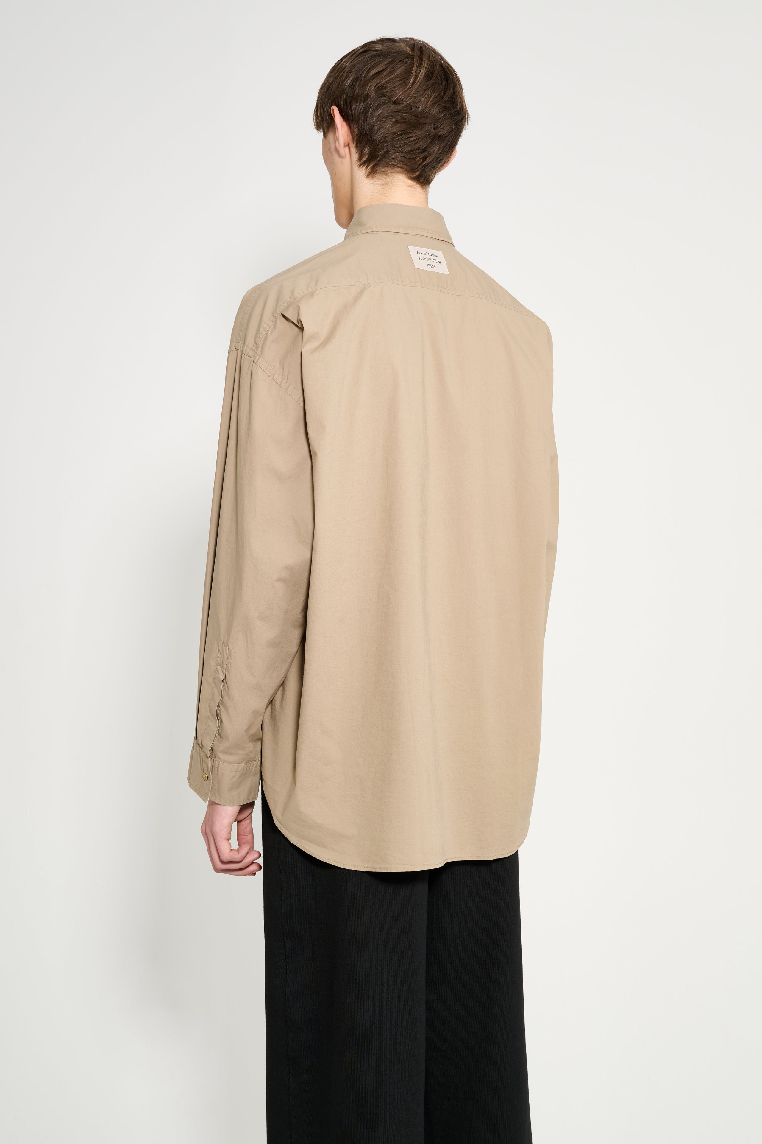 ACNE STUDIOS GARMENT DYED SHIRT TAUPE BROWN - 3