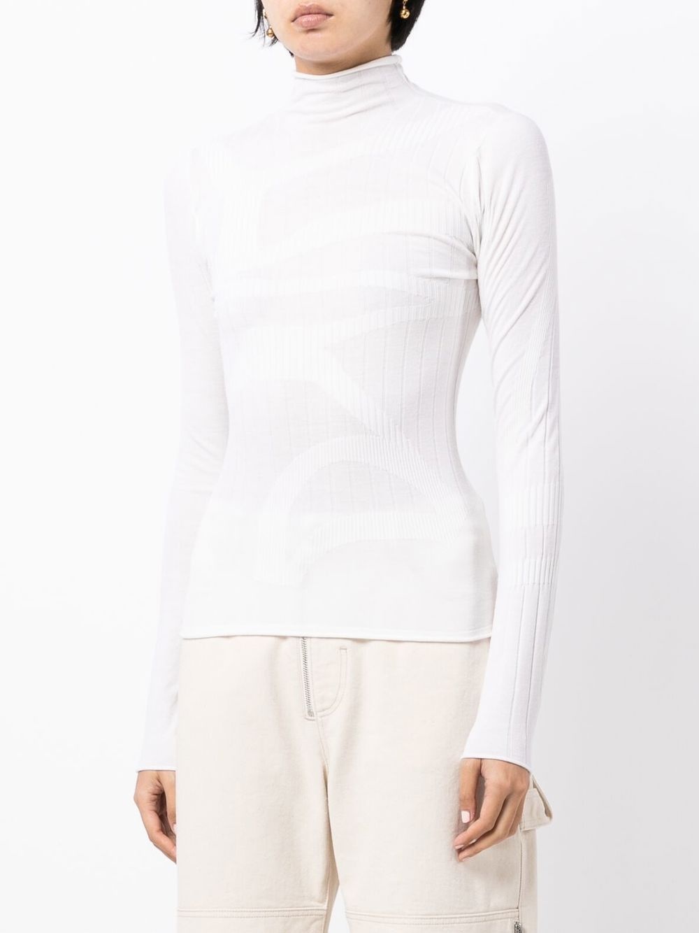 intarsia-knit ribbed jumper - 4