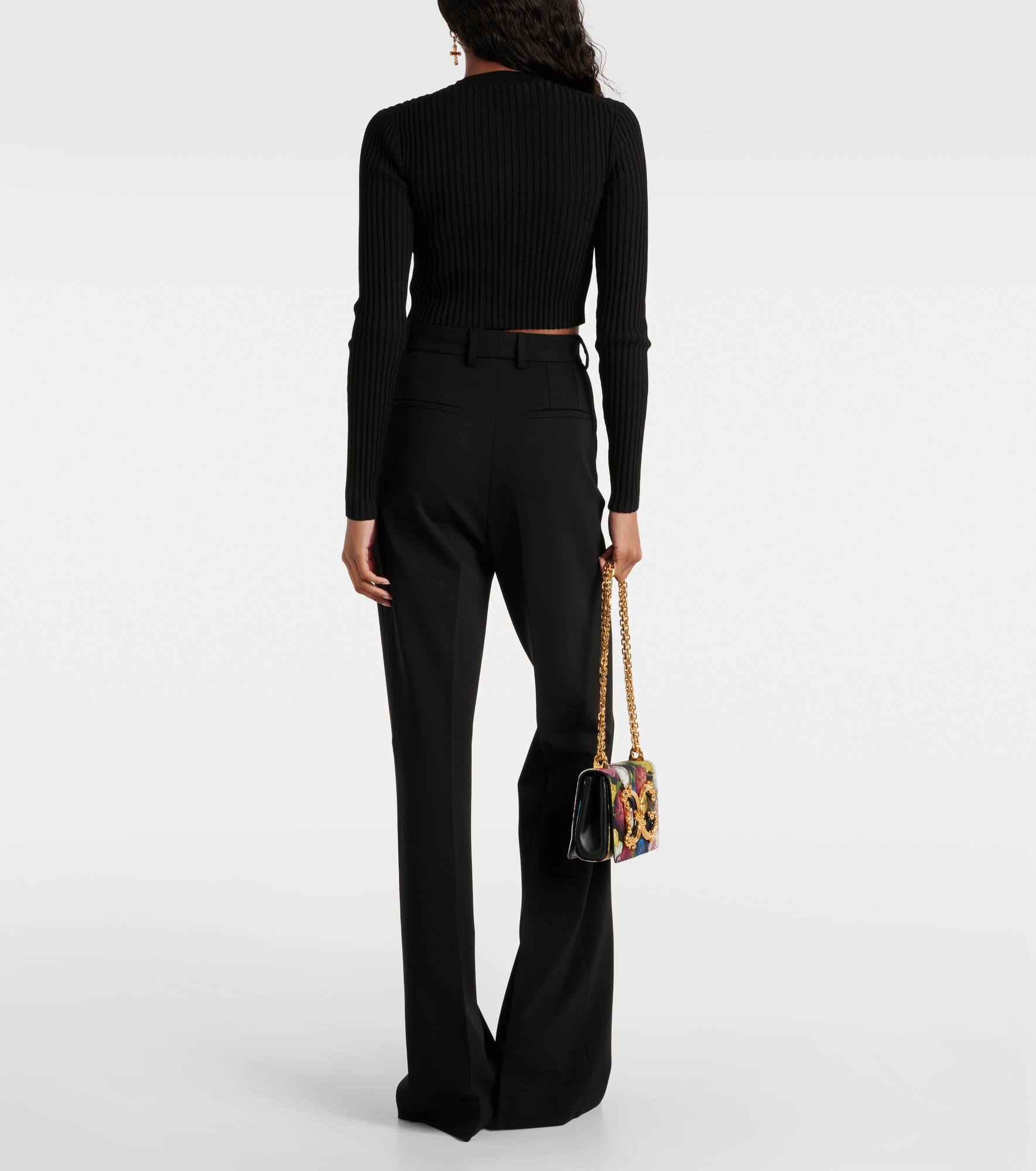 Ribbed-knit cropped cardigan - 3