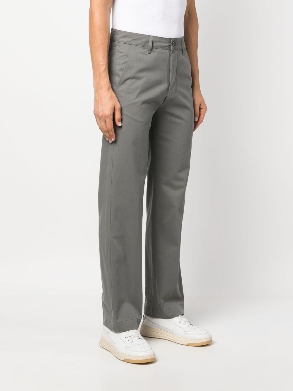 straight-leg cotton trousers - 3