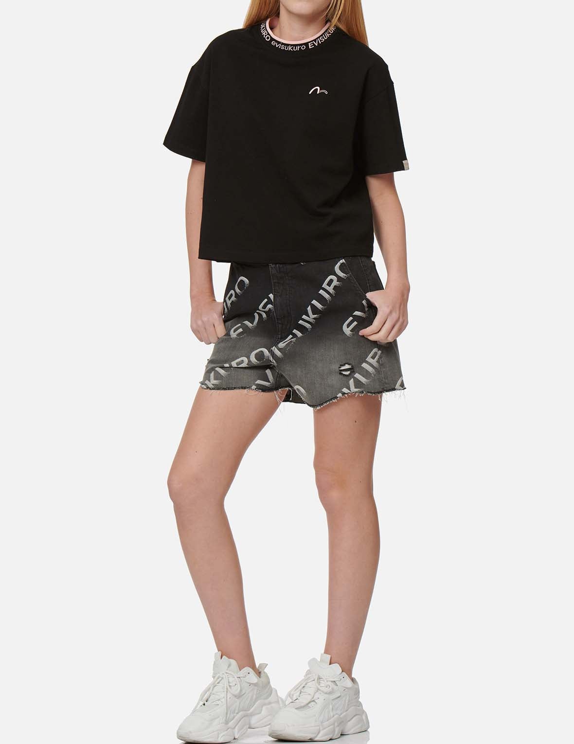 Logo Jacquard Degrade Denim Shorts - 5