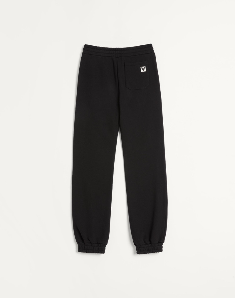 Valentino COTTON JOGGING PANTS WITH CHEZ VALENTINO PATCH outlook