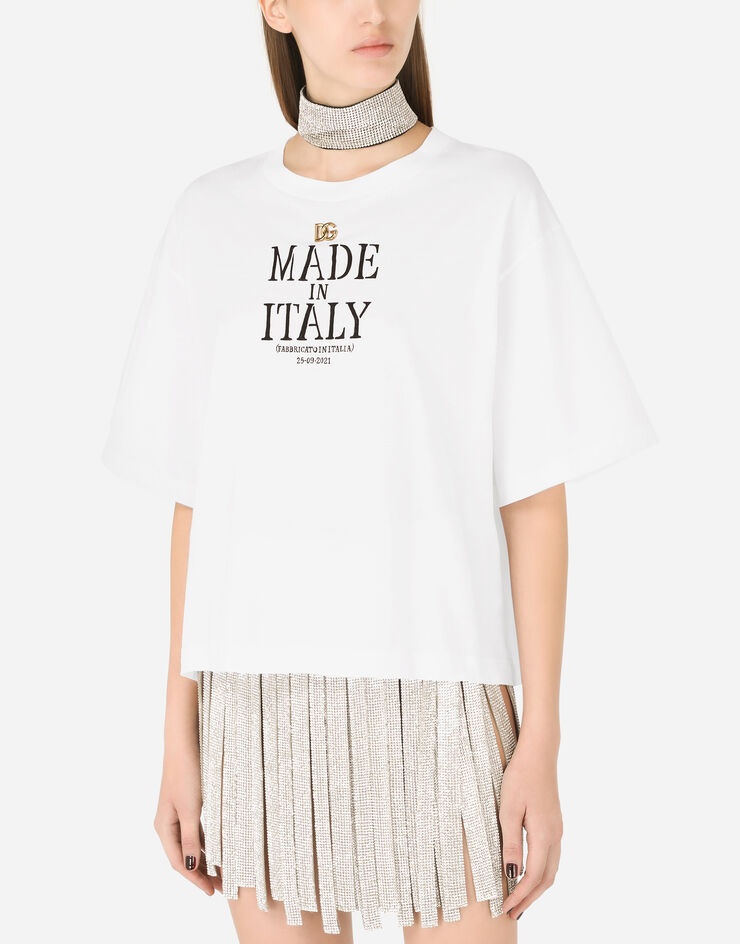 Jersey T-shirt with Made in Italy print - 4