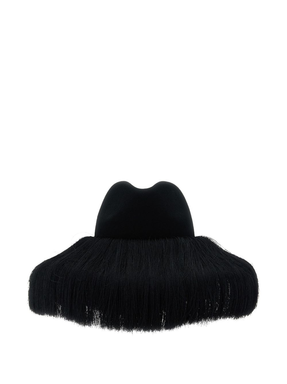 x Hizume fringed-brim fedora - 2