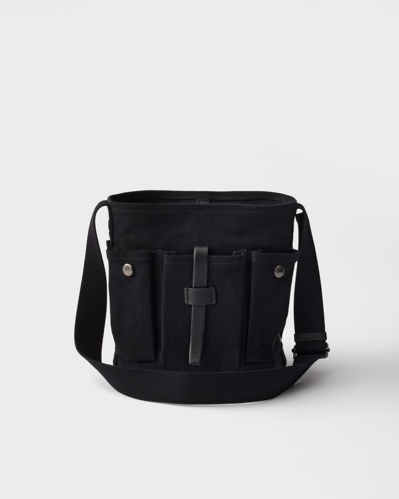 Prada Route mini canvas and leather bucket bag 3
