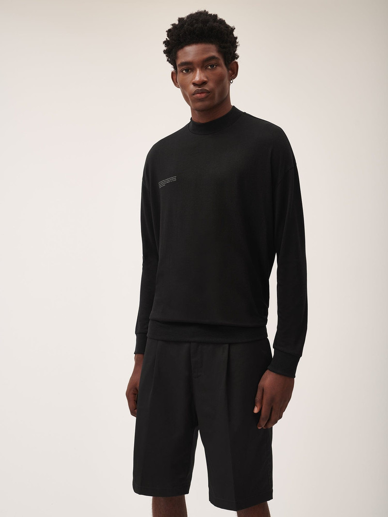 PANGAIA Men's Seaweed Lyocell Fine Knit Top - Black outlook