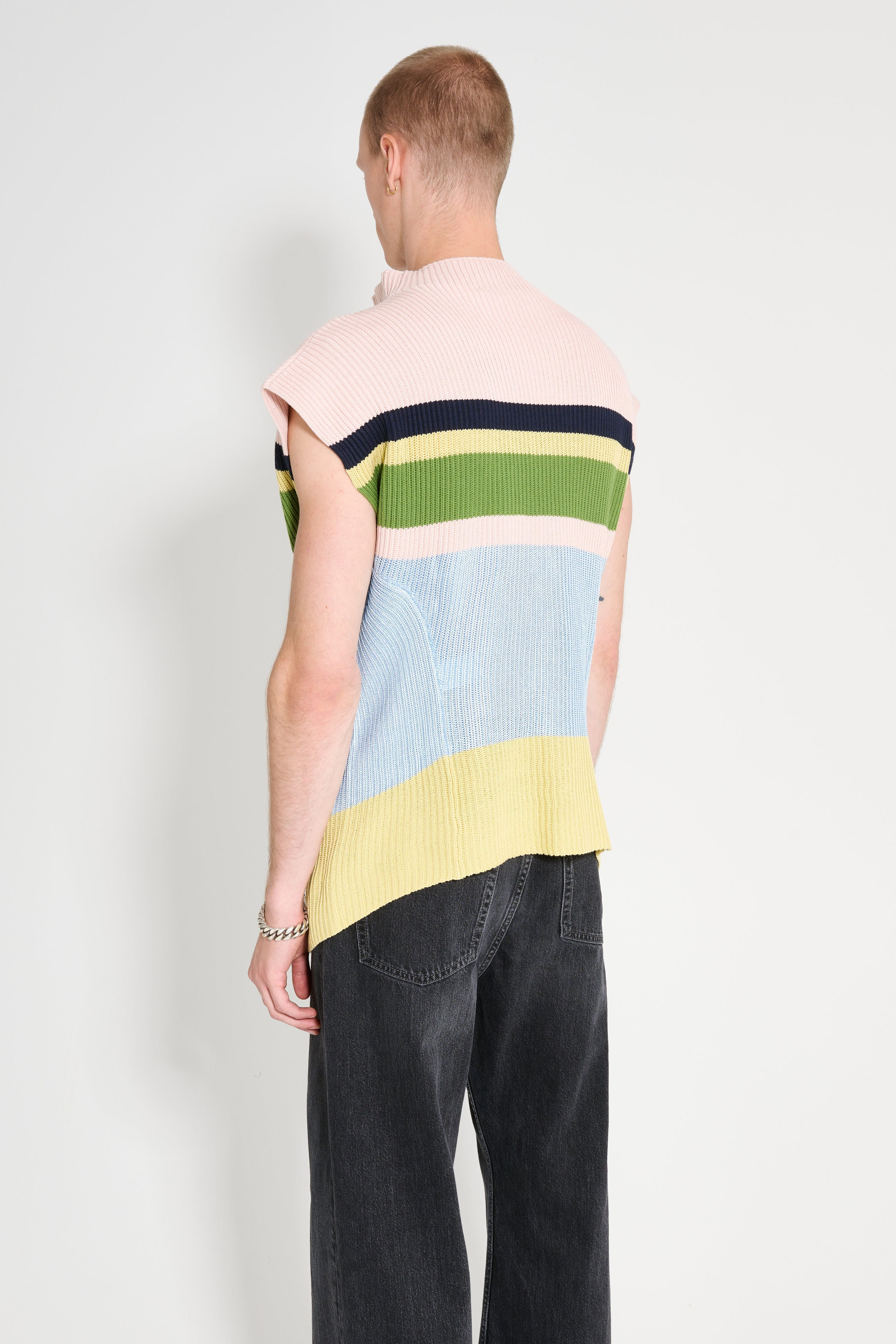 KIKO KOSTADINOV ESSICK STRIPE SLEEVELESS PINK / SKY BLUE - 4