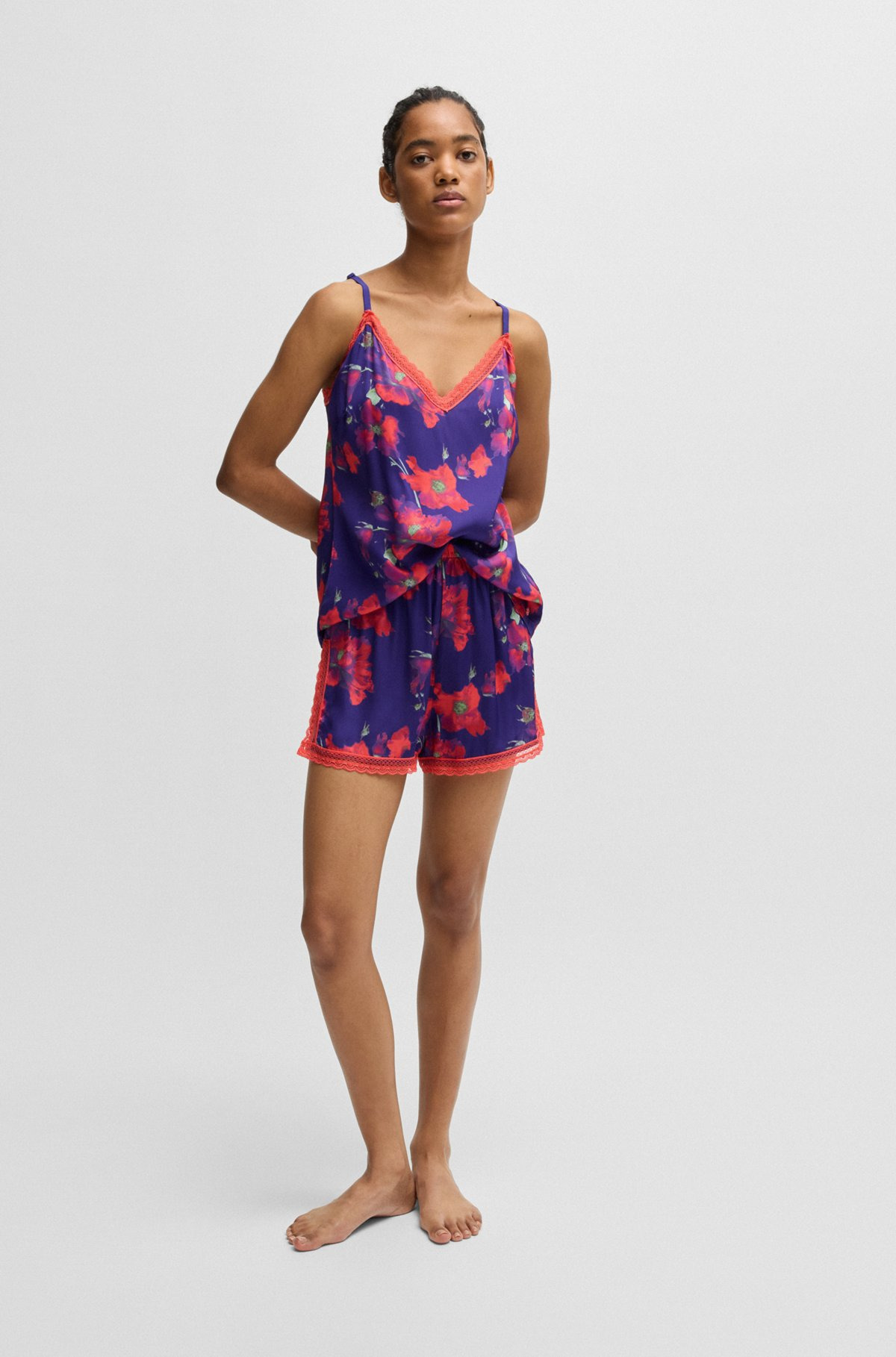 LACE-TRIM PAJAMA VEST IN SATIN - 3