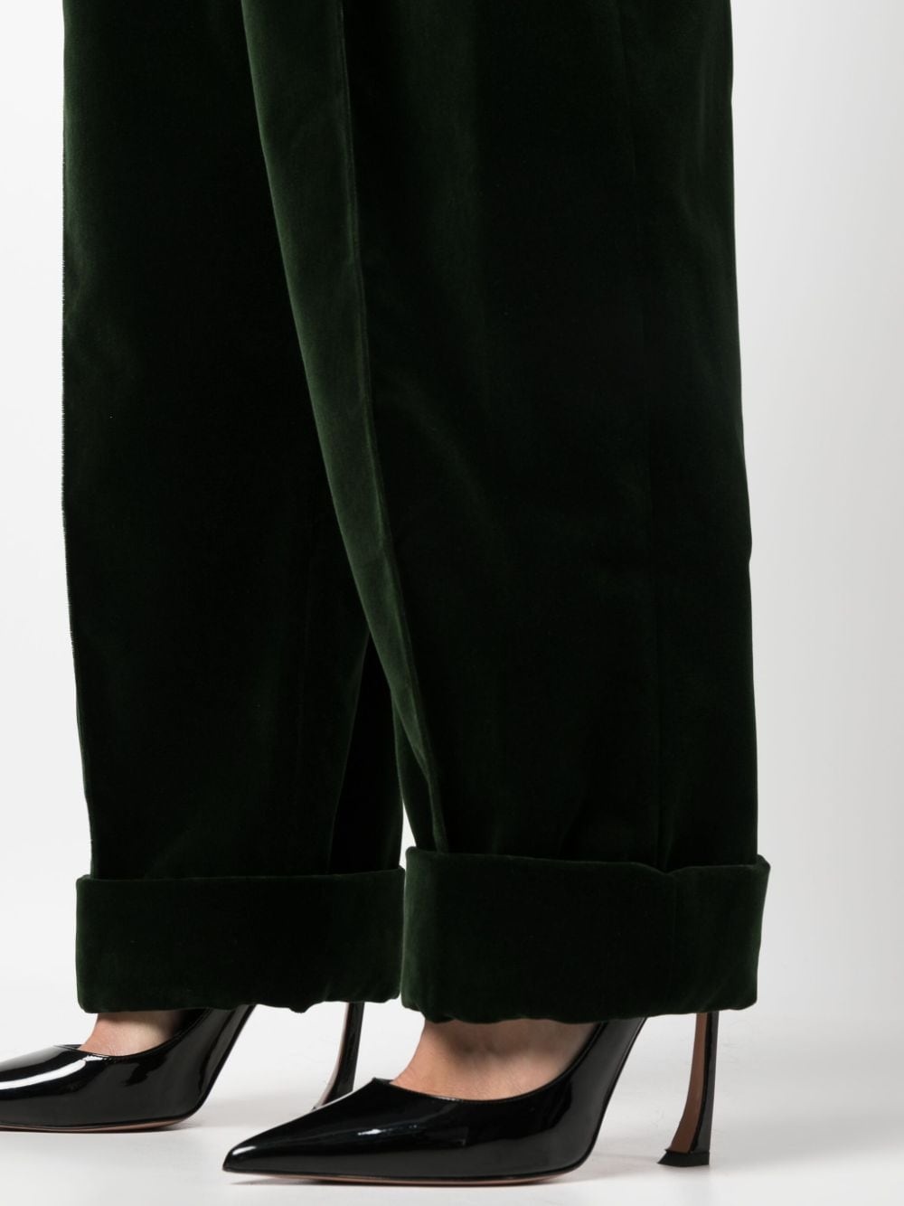 high-waisted velvet trousers - 5