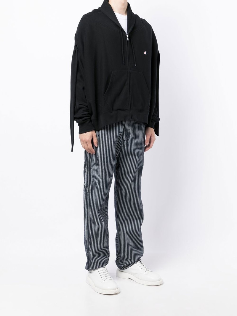 draped sleeve drawstring hoodie 4