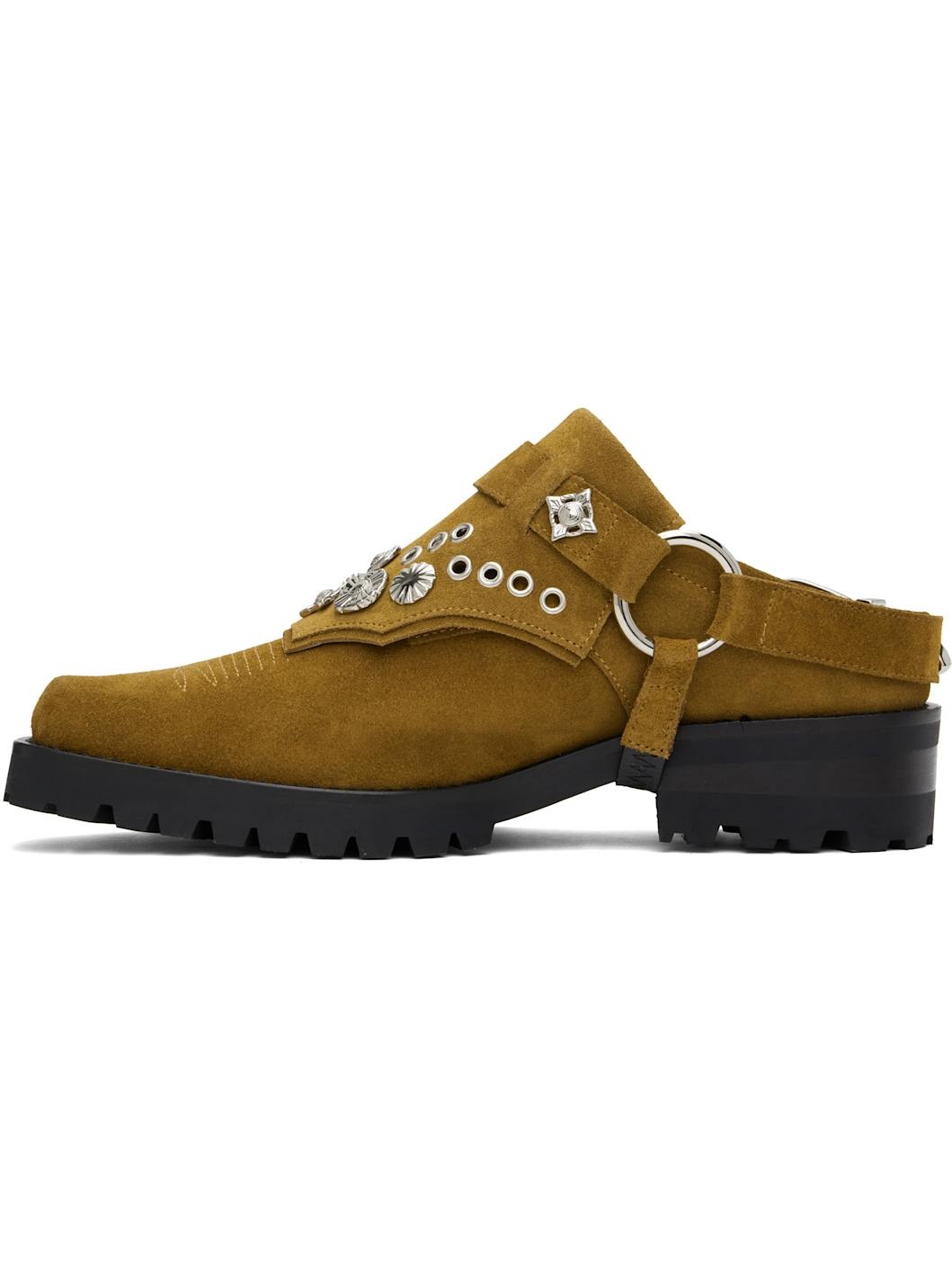 Tan Suede Slip-on Loafers - 3