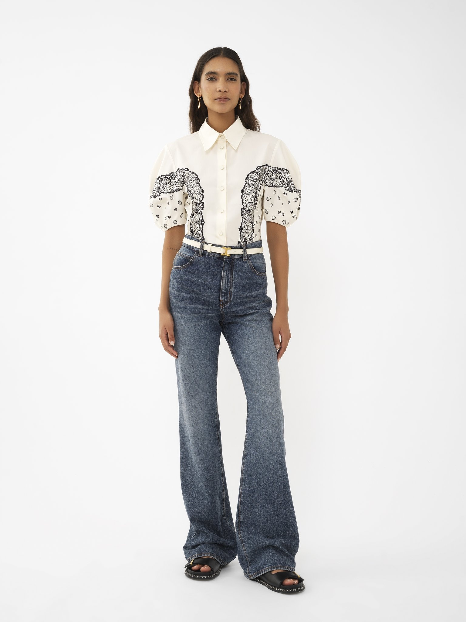 BALLOON-SLEEVE PRINTED SHIRT - 3