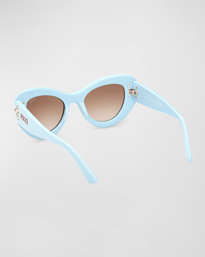 PUCCI Filigree Acetate & Metal Cat-Eye Sunglasses outlook