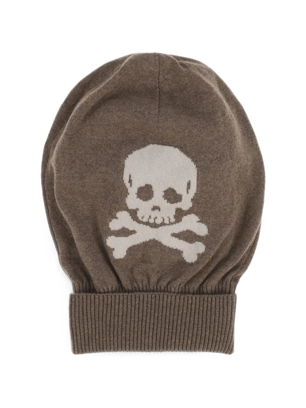 skull-intarsia beanie hat - 1