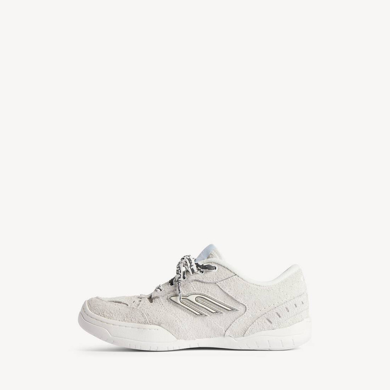 BALENCIAGA Men's Hamptons Suede Sneaker in Off White/black outlook
