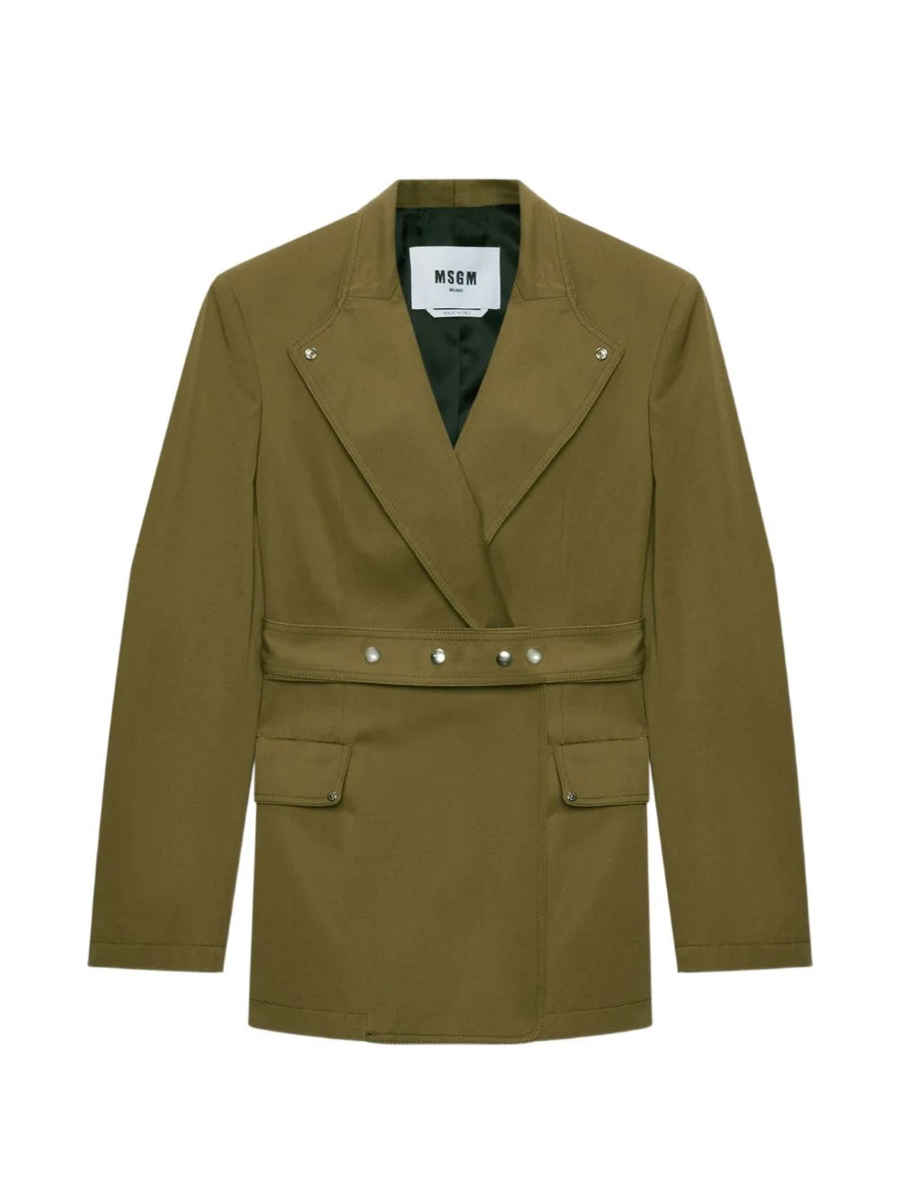 buttoned belted jacket - 1