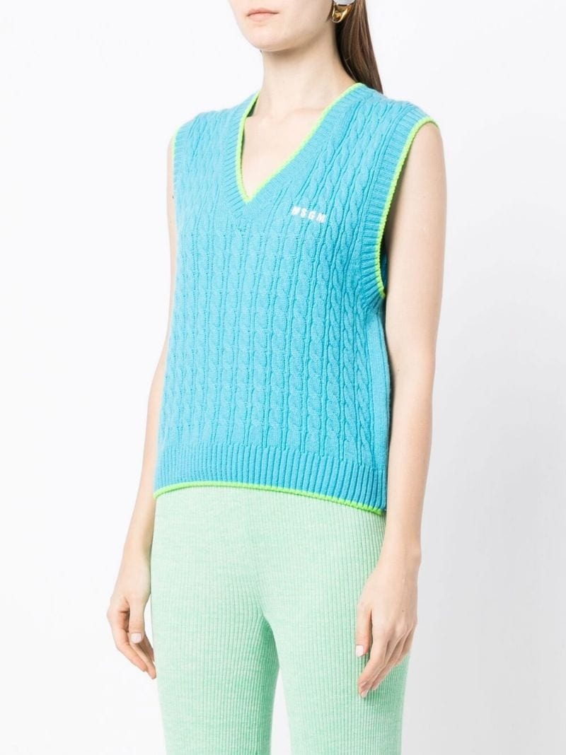 embroidered-logo knit vest - 4