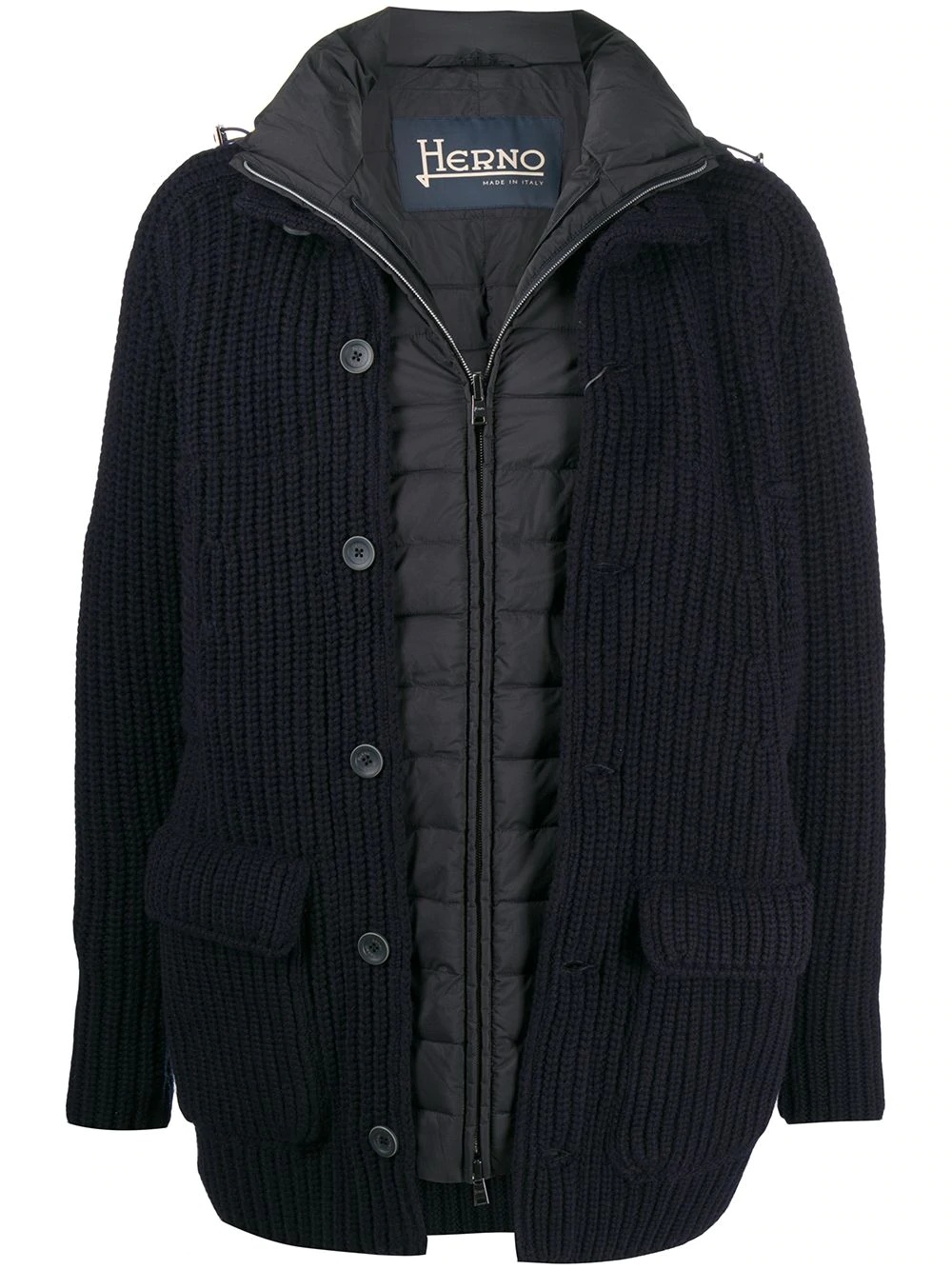 knitted cardi padded coat - 1