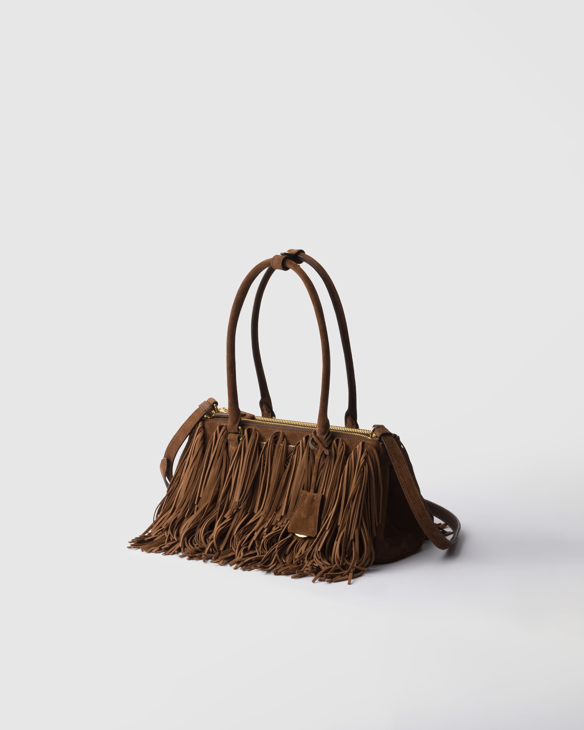 Prada Galleria medium suede bag with fringe - 3