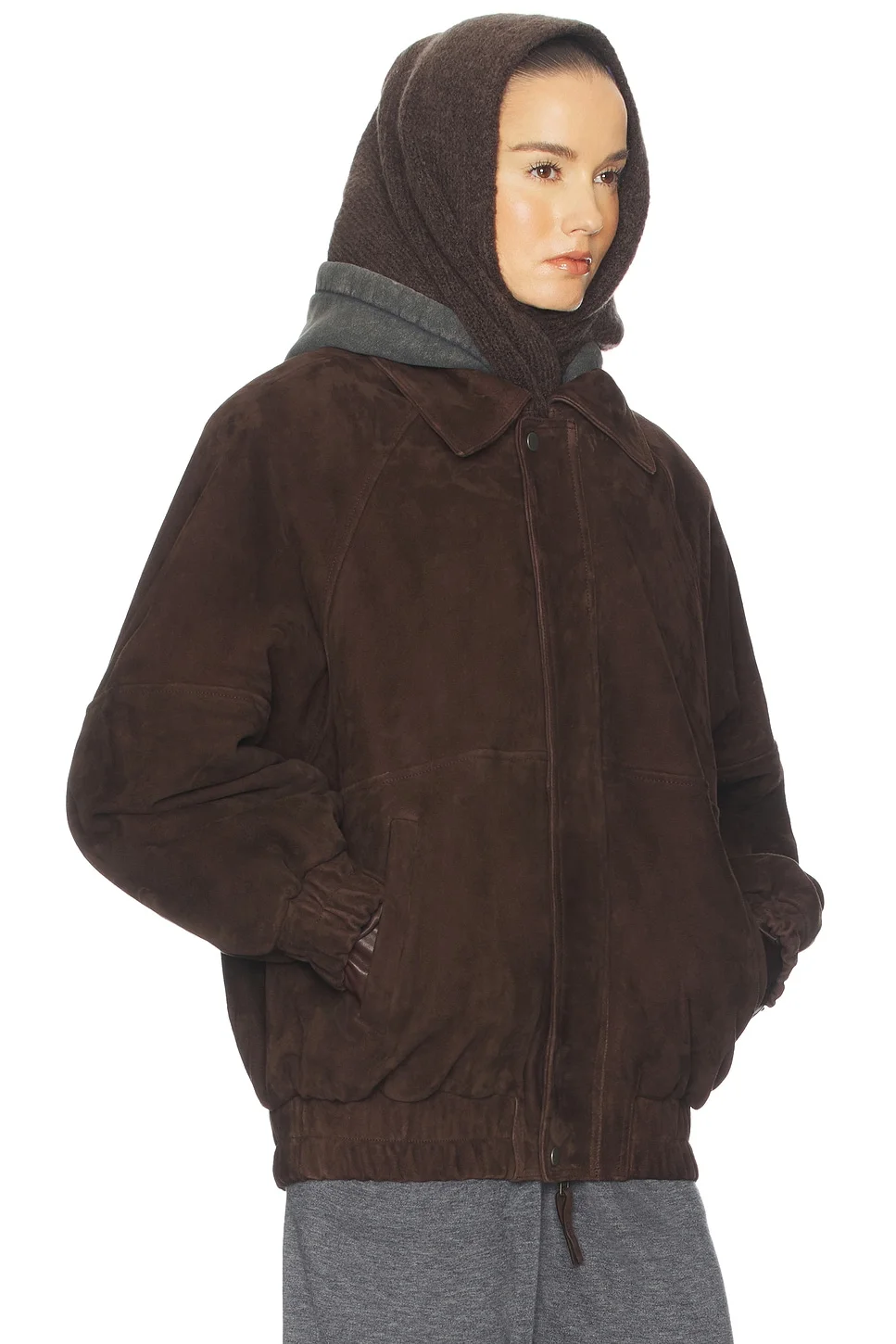 The Oversized Suede Bomber - 1