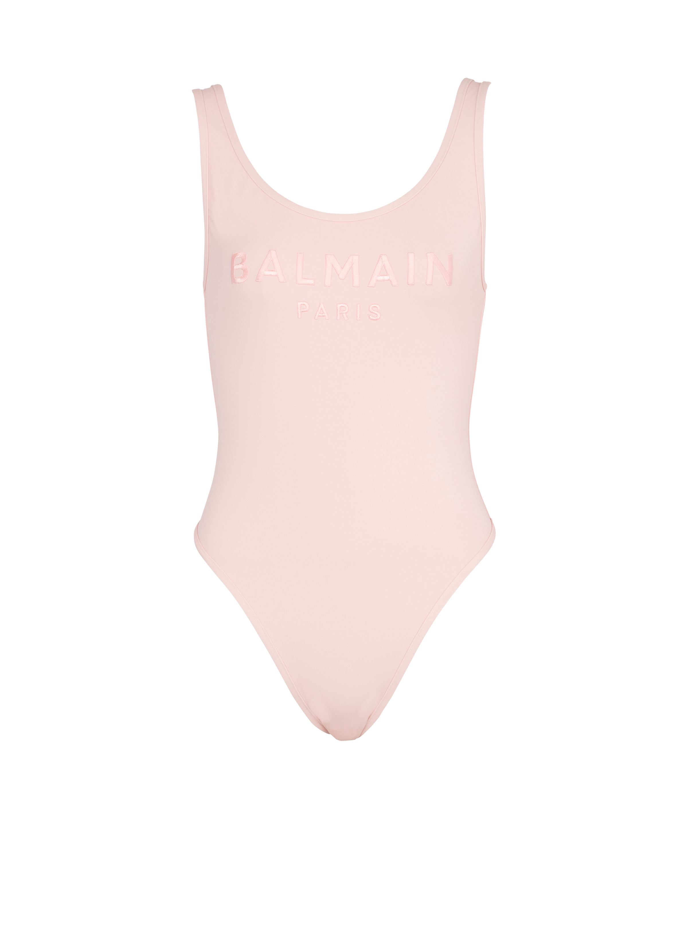 One-piece swimsuit with Balmain Paris embroidery - 1