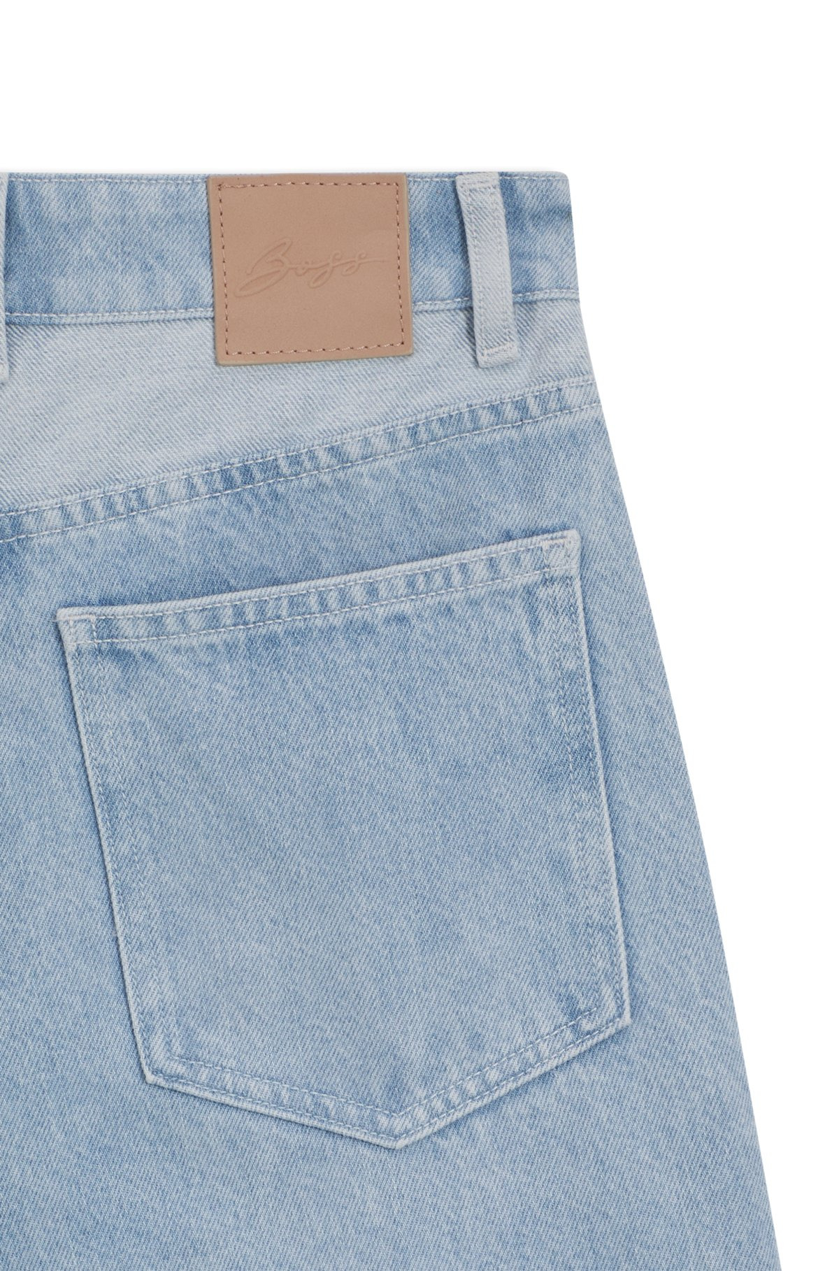 WIDE-LEG JEANS IN BLUE RIGID DENIM WITH PANELING - 6