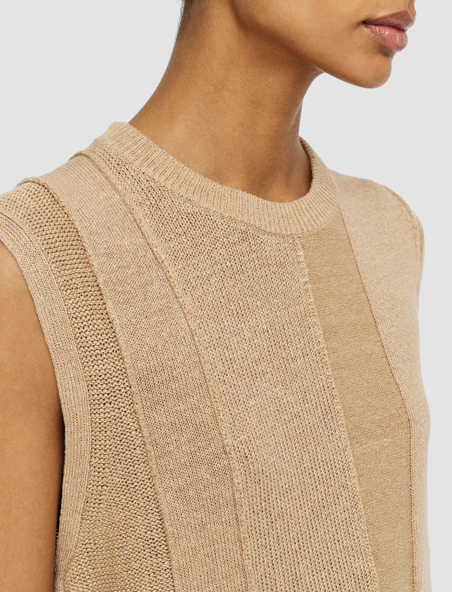 Linen Blend Knitted Tank Top - 5