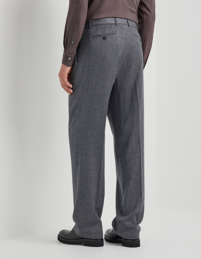 GRAY FLANNEL IMPECCABILE WOOL CHINOS WITH TWO DARTS 4