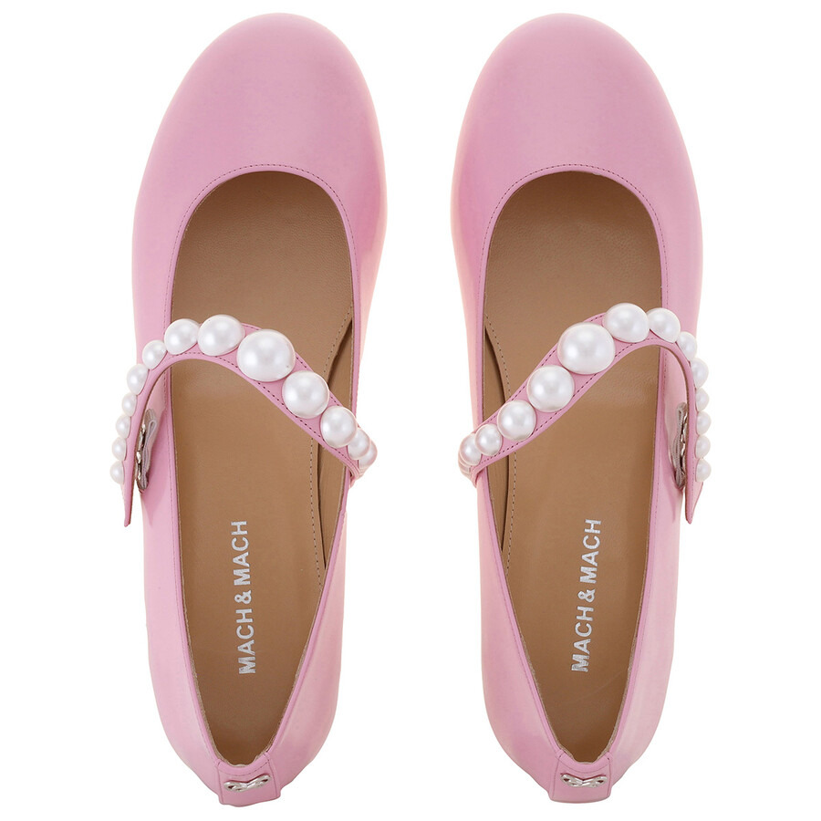 Mach & Mach Sirene Faux-Pearl Embellished Ballerina Flats - 3