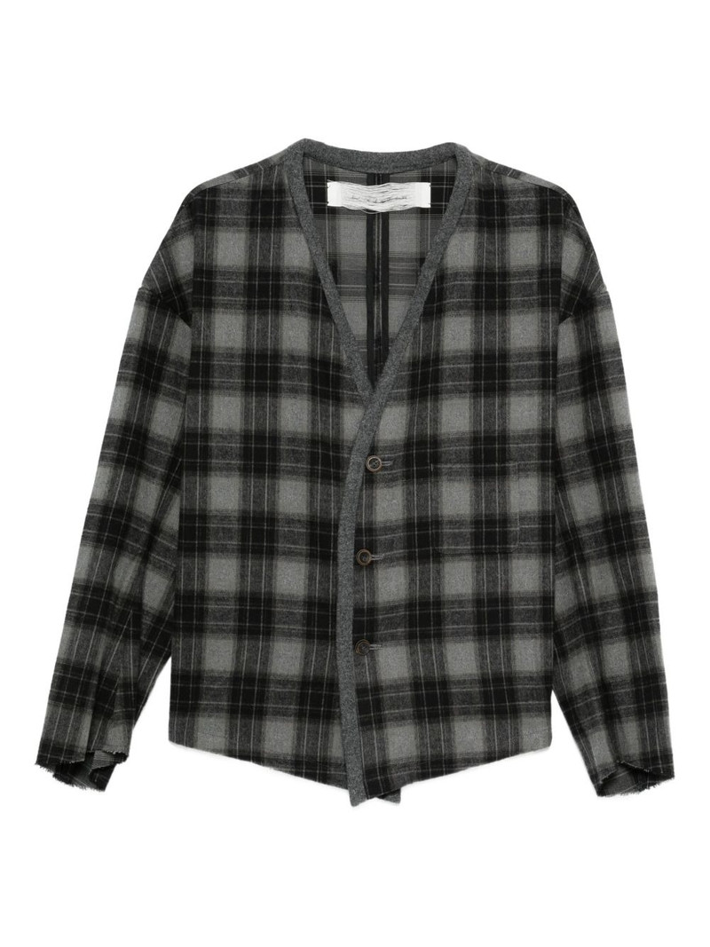 plaid-pattern cardigan 1