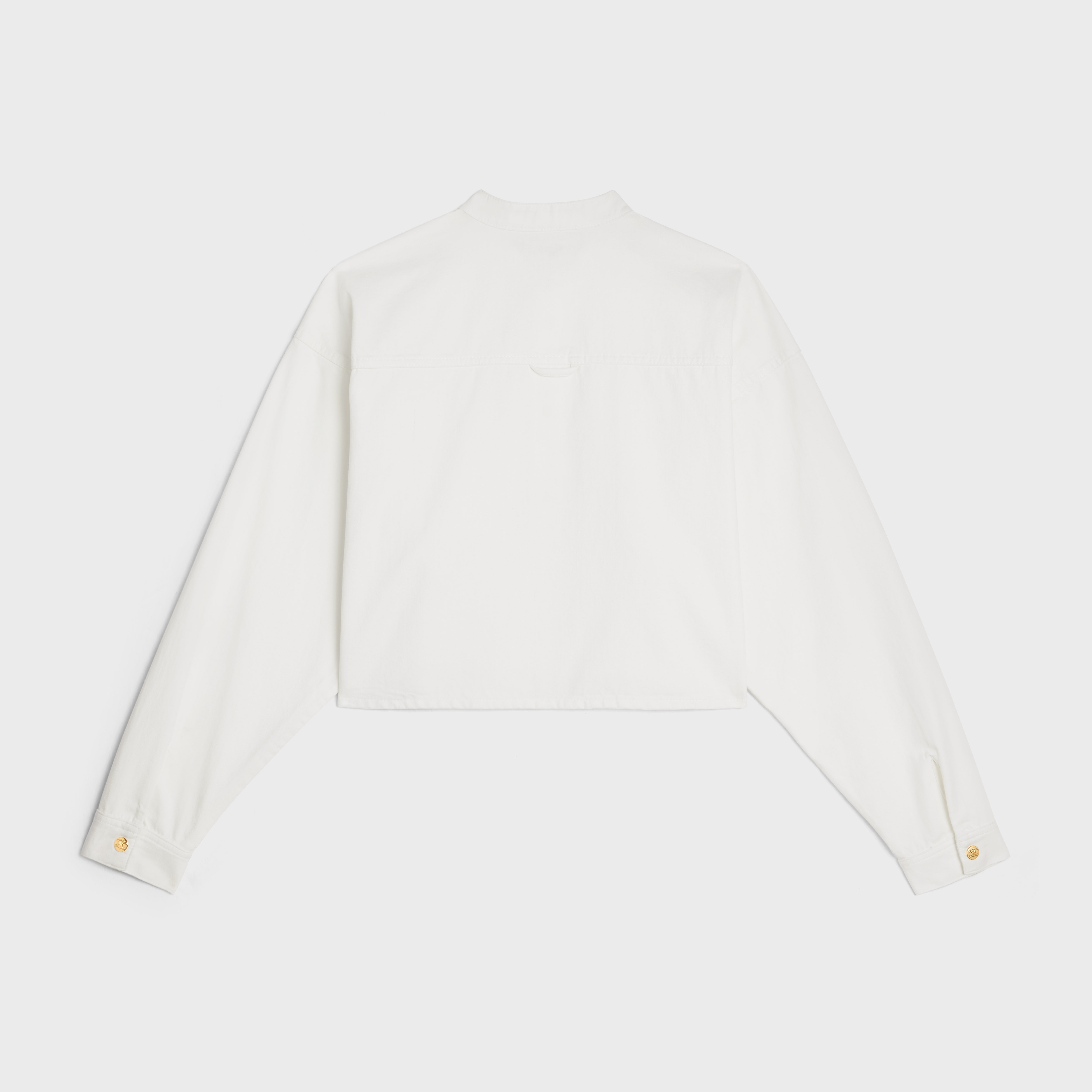 triomphe pea jacket in optic white denim - 2