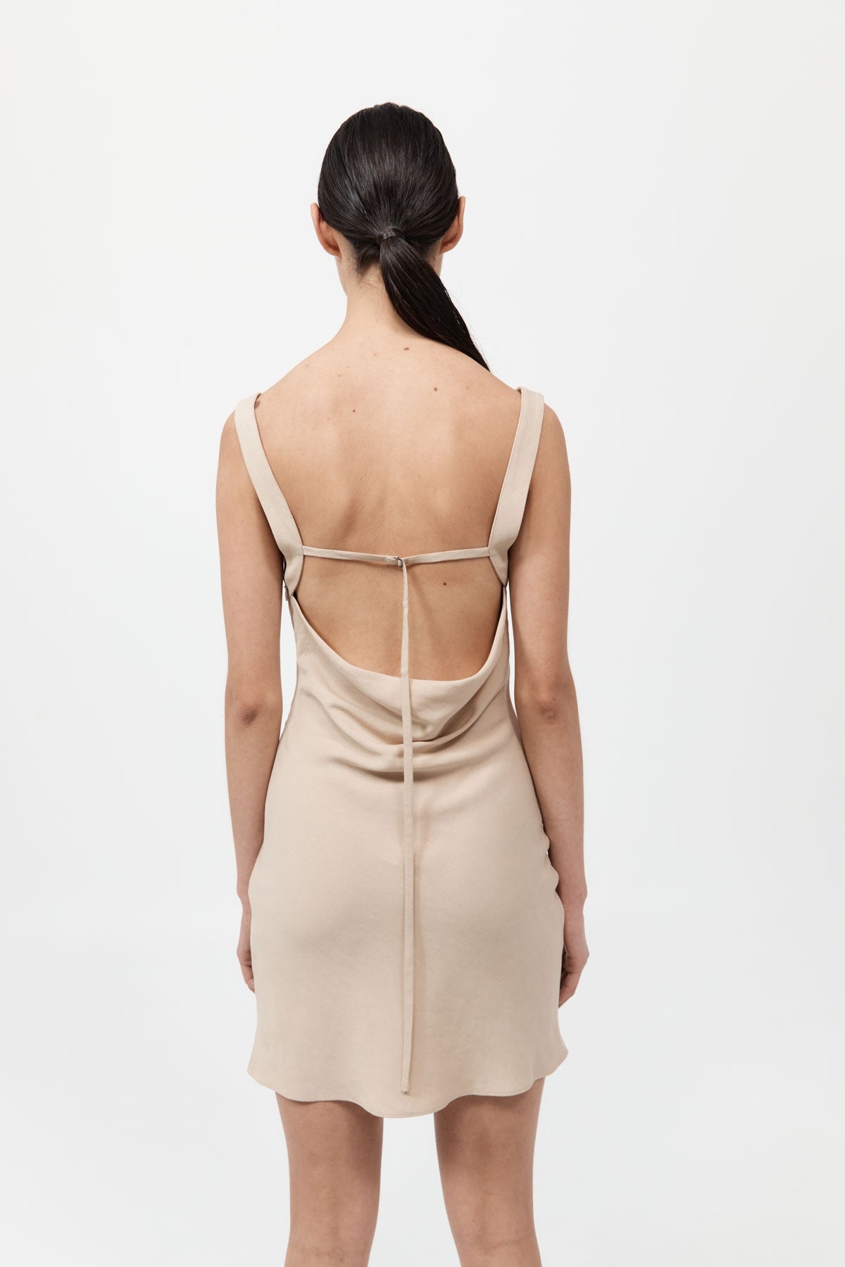 Double Drape Mini Dress - Dune - 3