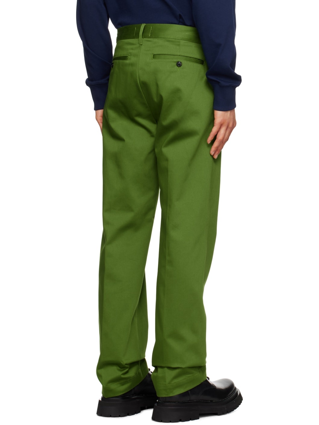 Green Straight-Fit Trousers - 3