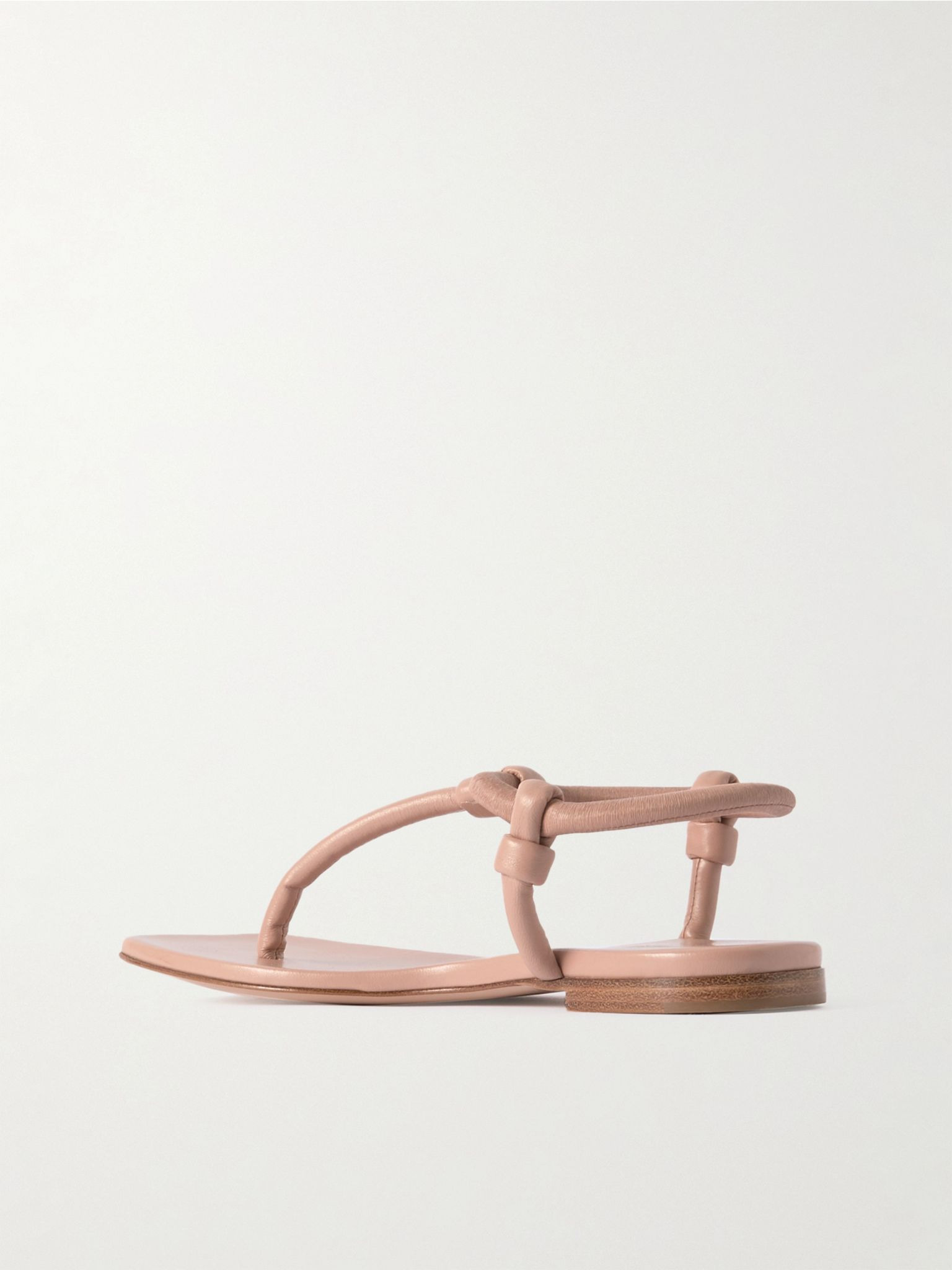 Juno Thong knotted leather sandals Neutral - 3