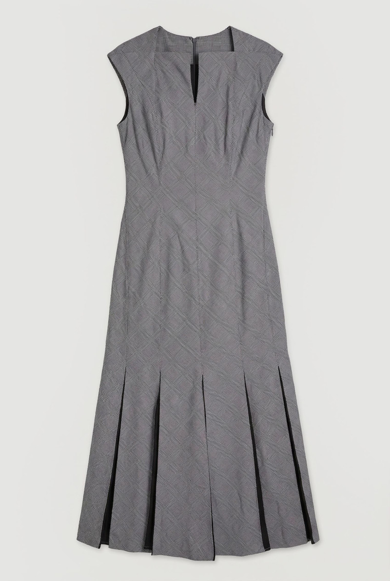 KAREN MILLEN Soft Tailored Check Godet Detail Midi Dress outlook