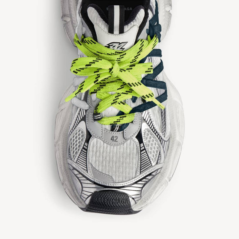BALENCIAGA Men's 3xl Interlace Sneaker in Grey/neon Yellow outlook