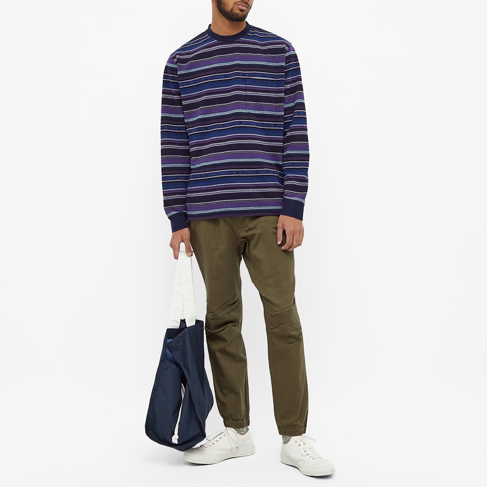 Beams Plus Long Sleeve Indigo Native Stripe Tee - 5