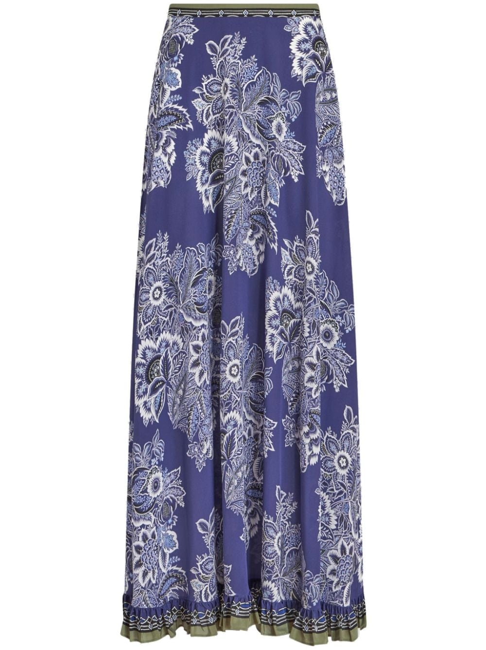 bandana-print maxi silk skirt - 1