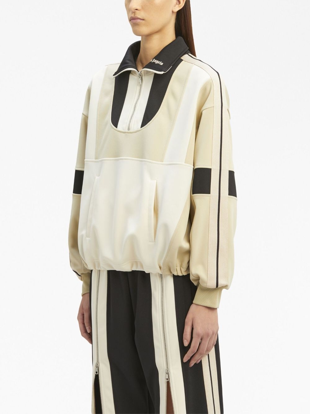 panelled half-zip jacket - 4