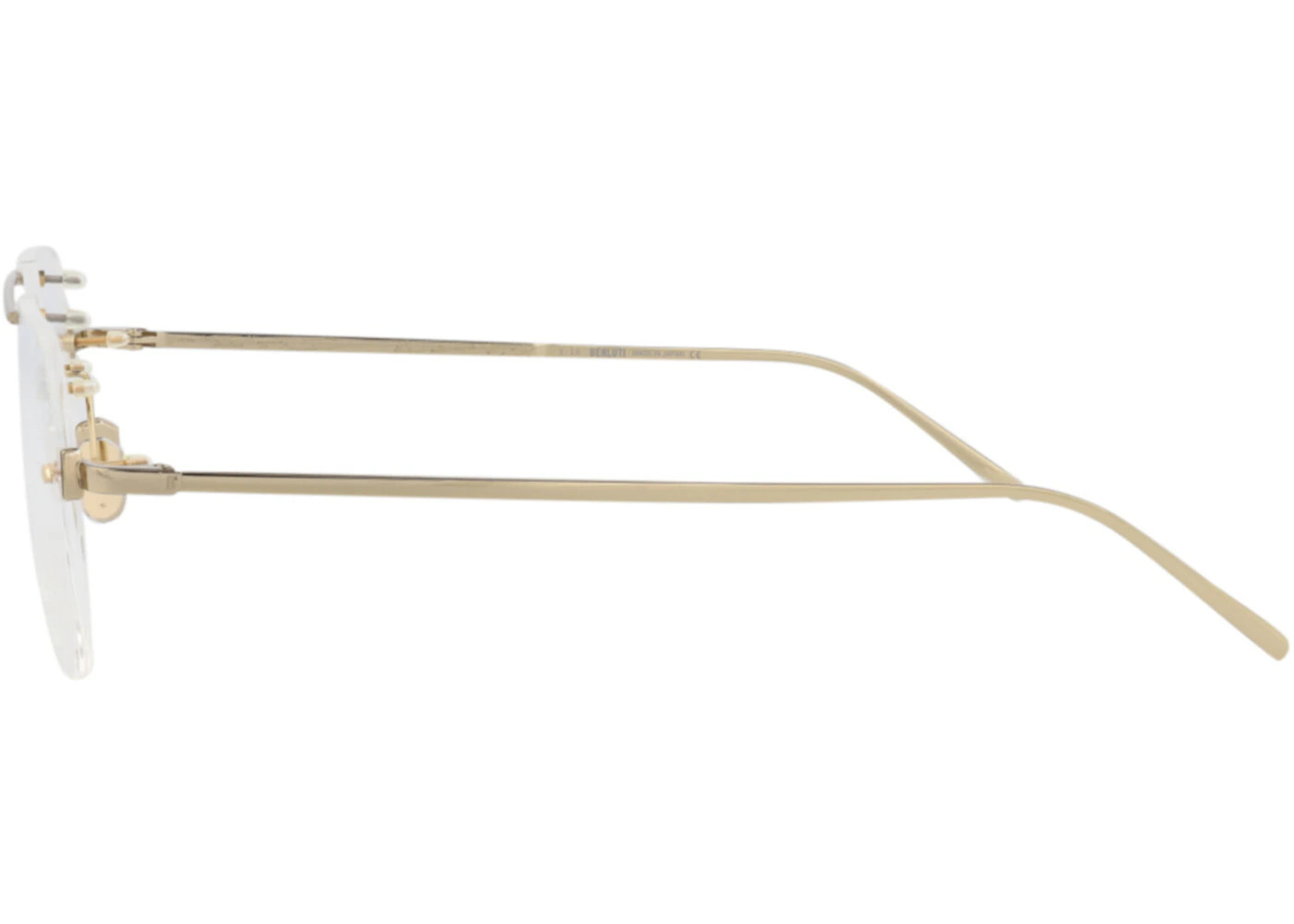 Berluti Aviator-Frame Titanium Optical Frames Gold Gold Transparent (BL50017U-58-032) - 3