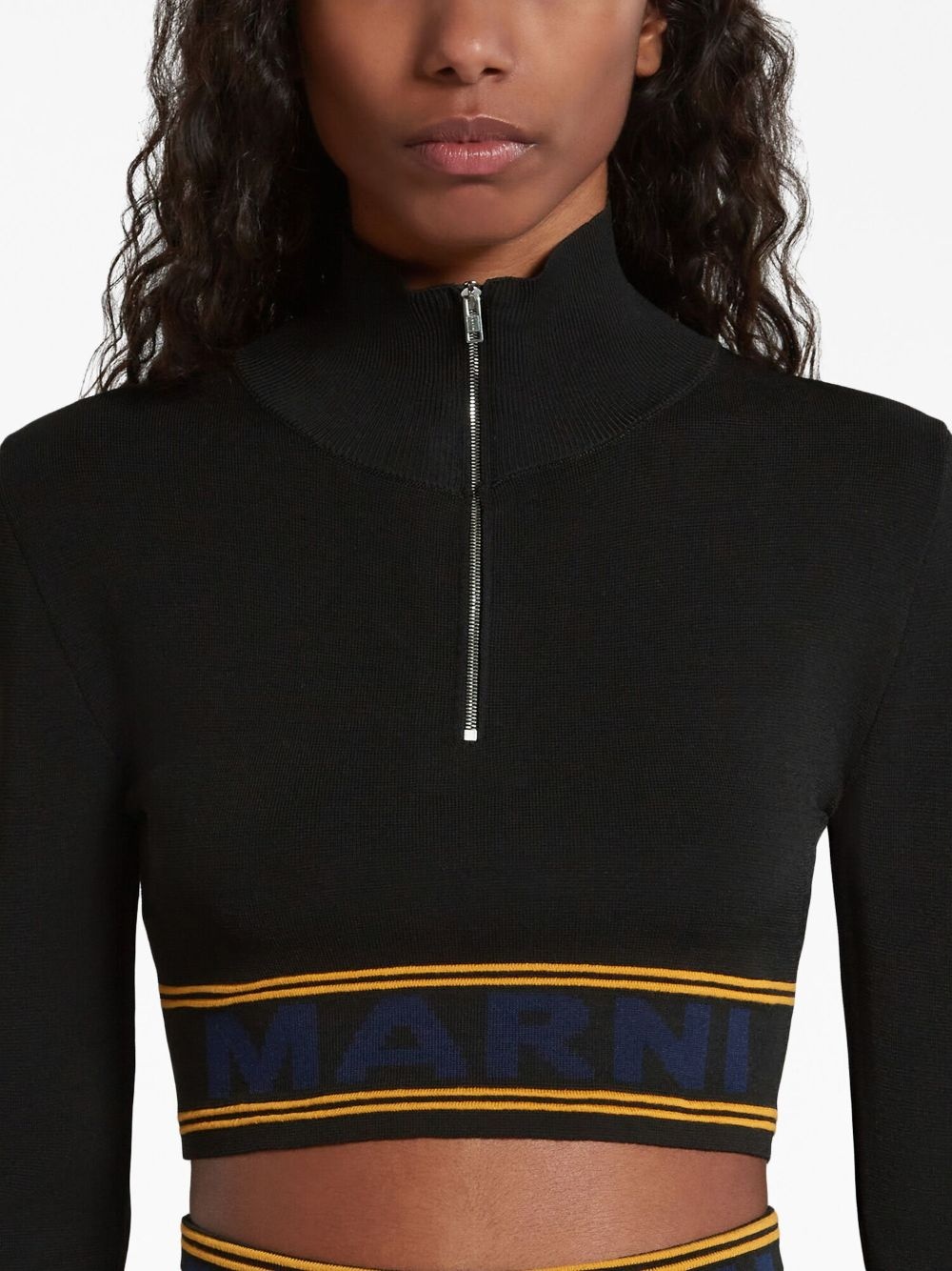logo intarsia-knit cropped jumper - 5