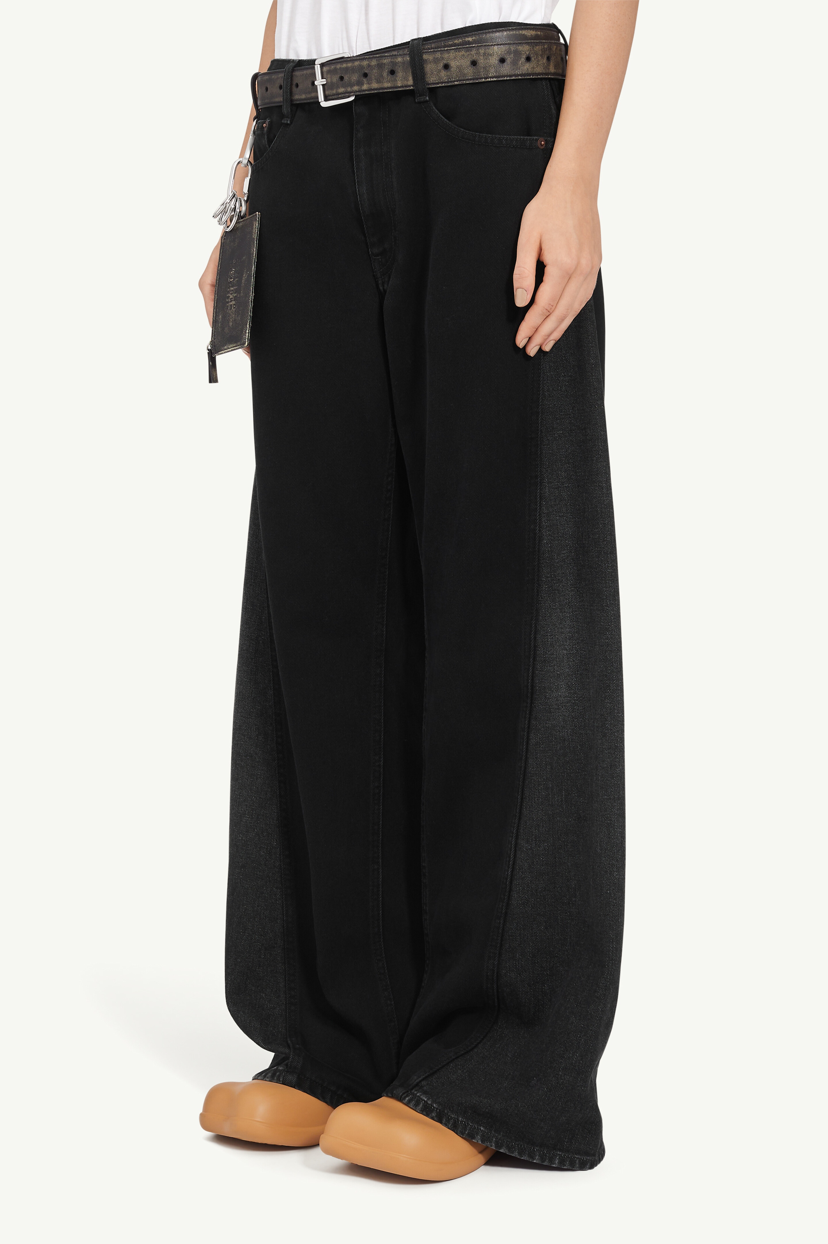Half and half denim trousers - 5