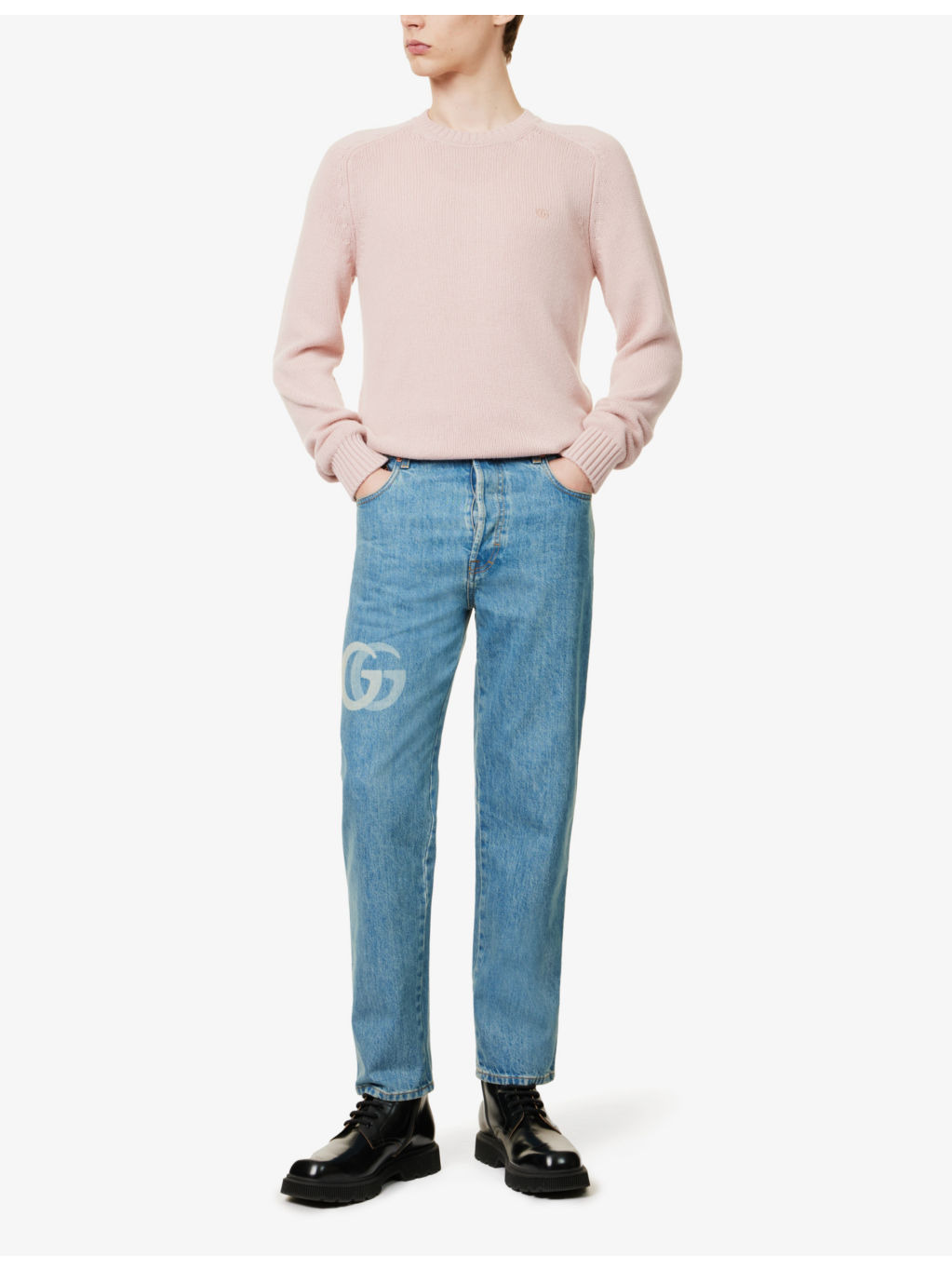 Cropped straight-leg mid-rise denim jeans - 2