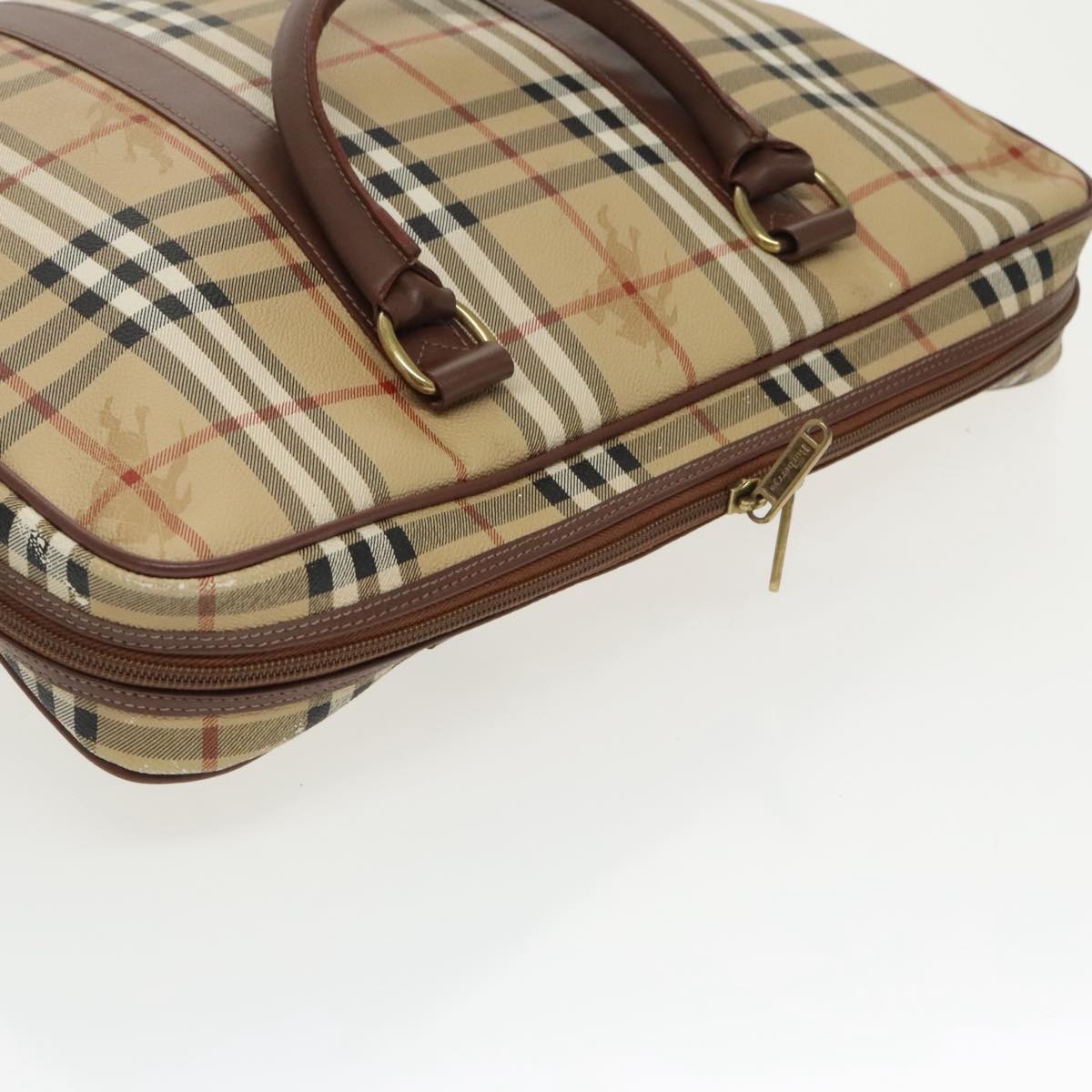 Burberry Nova Check Hand Bag Pvc Beige Gold - 6