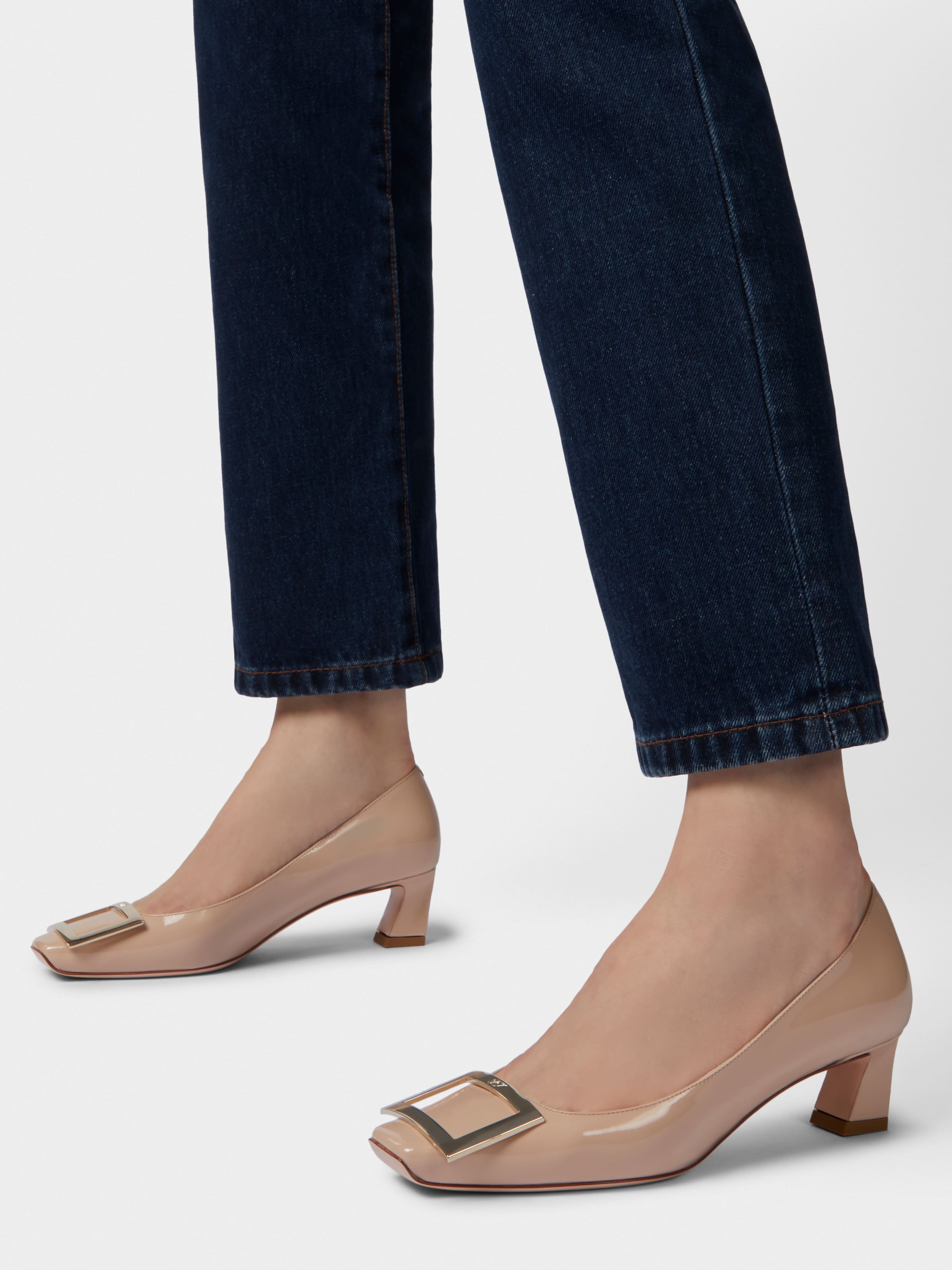Trompette Metal Buckle Pumps in Patent Leather - 8