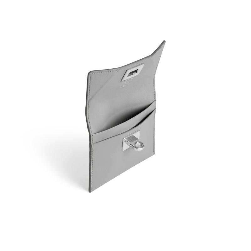 BALENCIAGA Women's Rodeo Card Holder With Flap in Cloud Grey outlook
